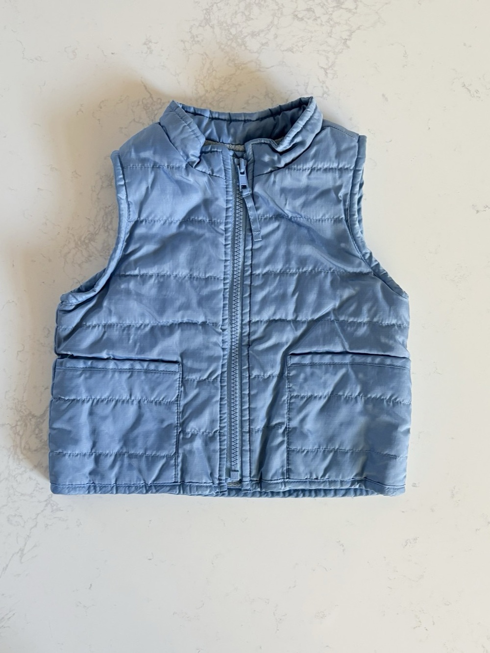 Baby Gap Puffer Vest Quilter Fleece Lined Light Blue 18 24 months Unisex Winter